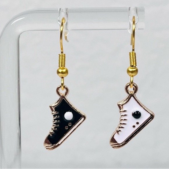 Hand Crafted Jewelry - 4/$20 Black & White Sneaker Earrings